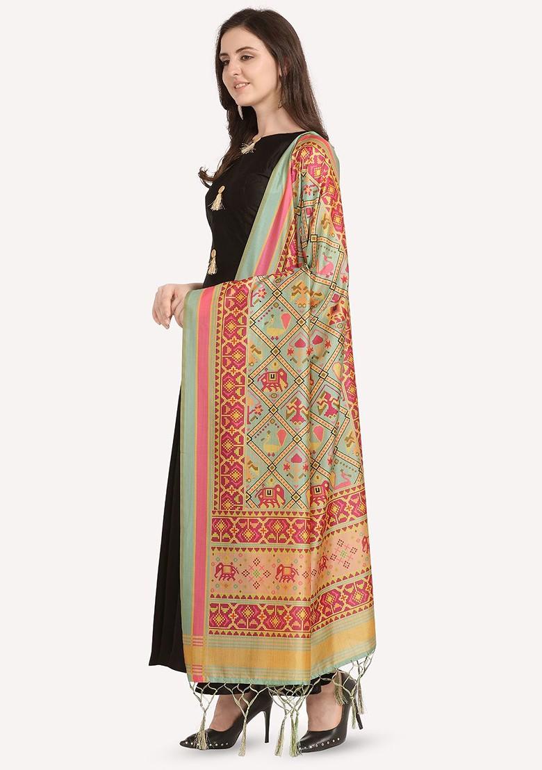 Ethnic Motifs Printed Assam Silk Dupatta