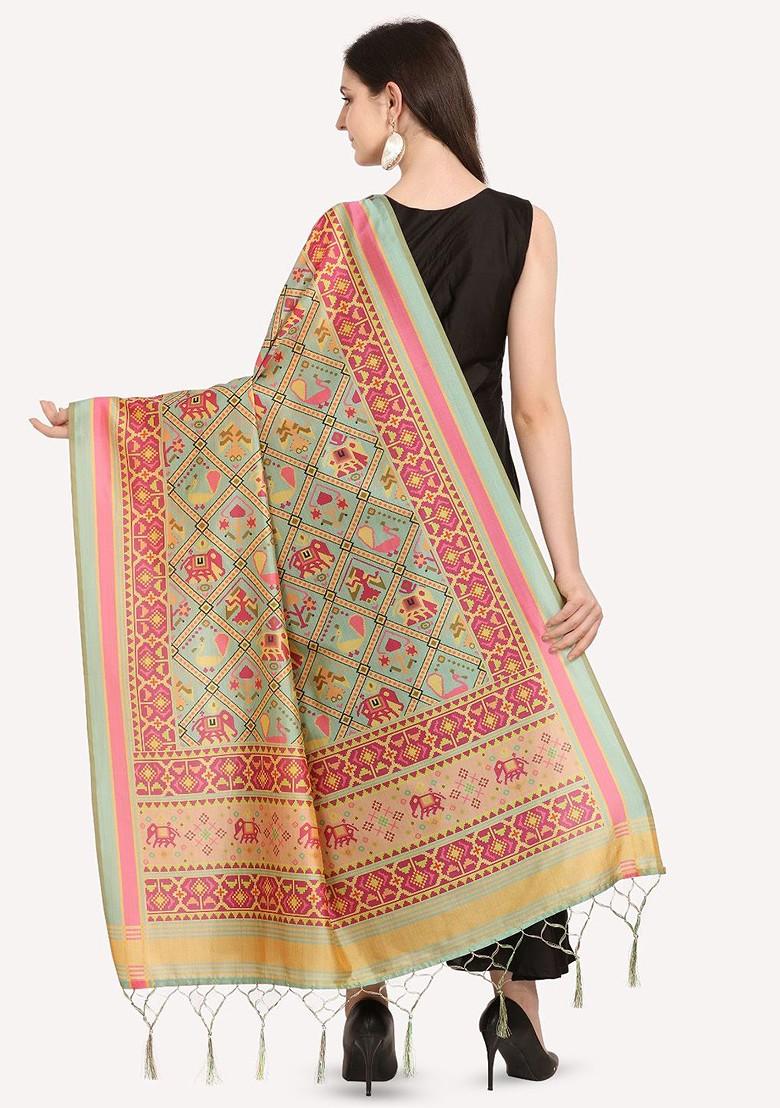 Ethnic Motifs Printed Assam Silk Dupatta