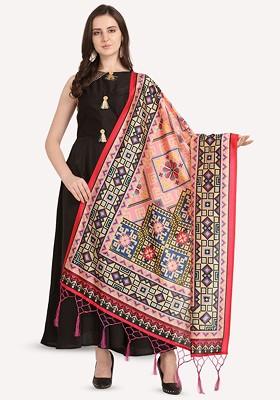 Geometric Digital Printed Assam Silk Dupatta