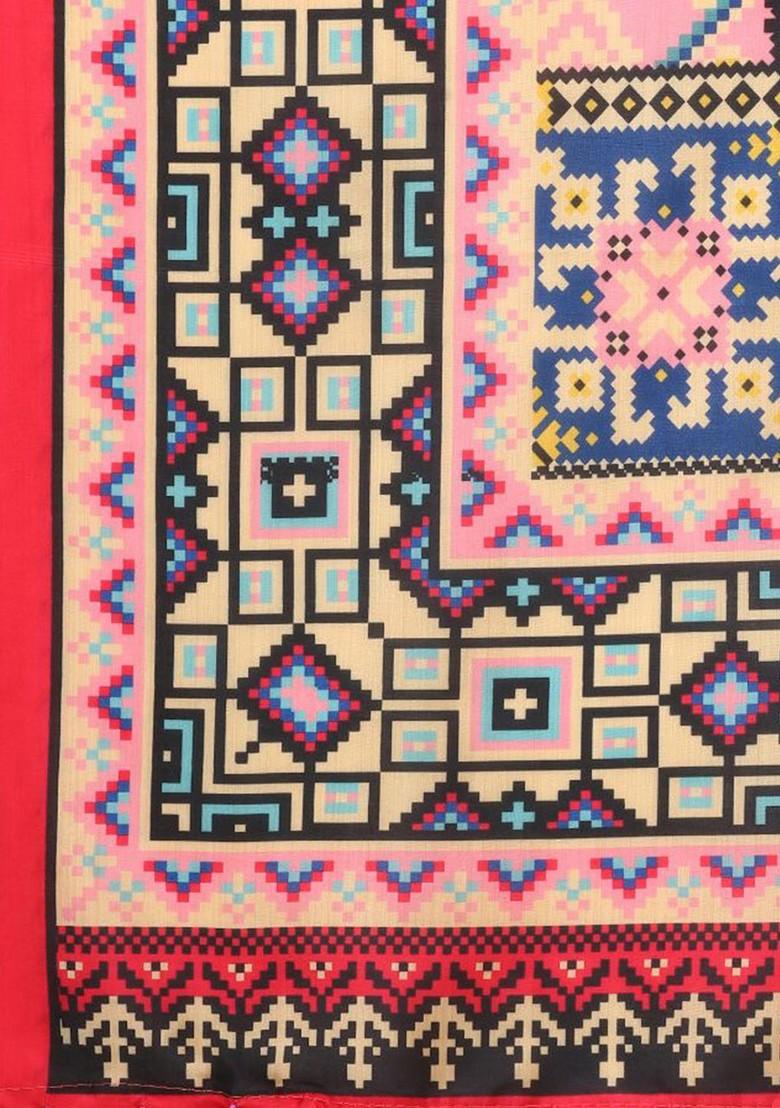 Geometric Digital Printed Assam Silk Dupatta