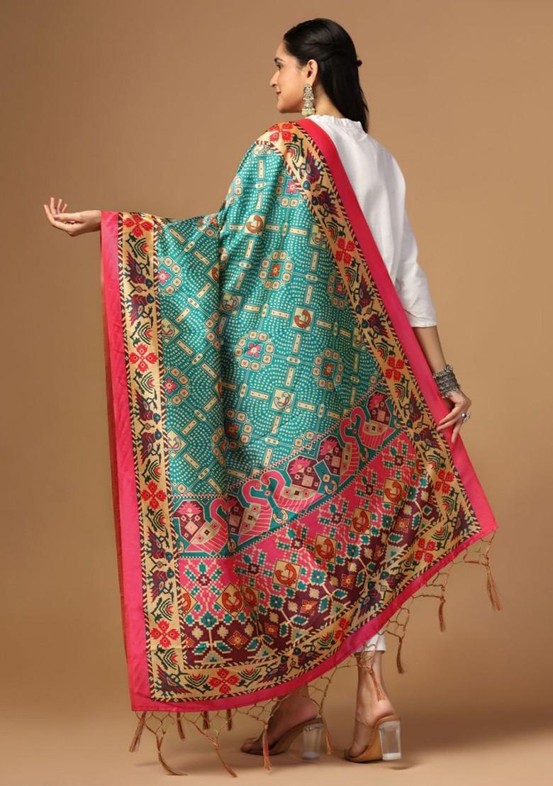 Ethnic Motifs Printed Assam Silk Dupatta