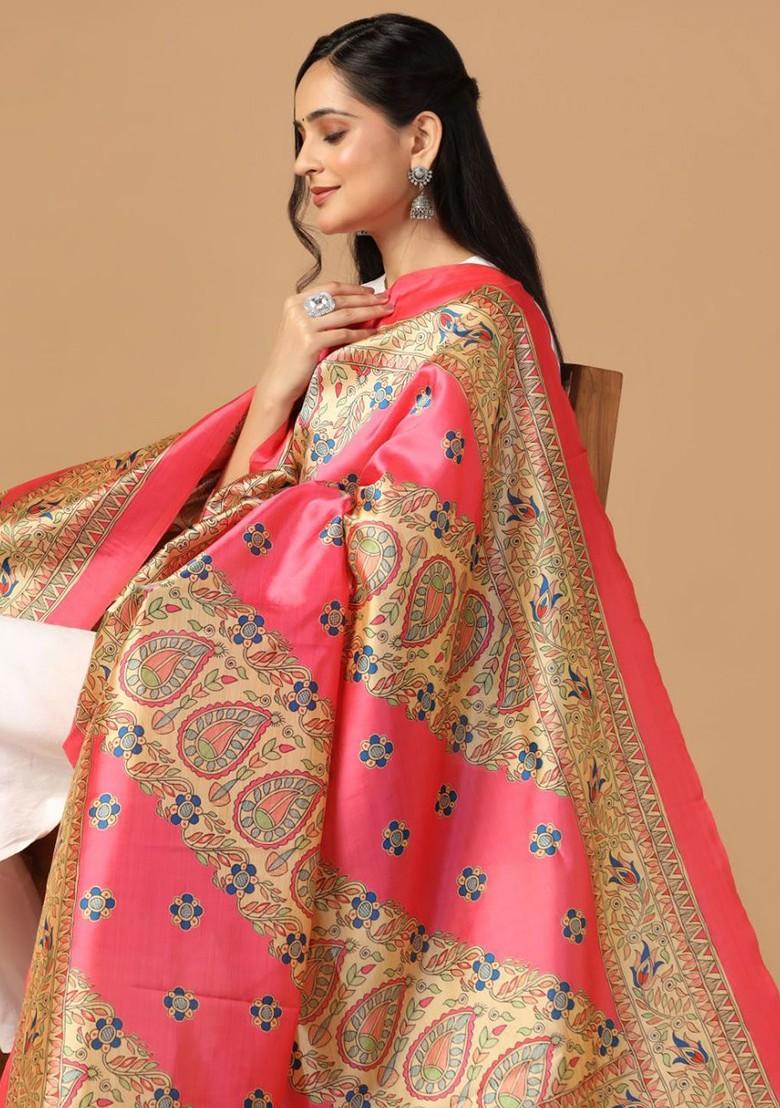 Ethnic Motifs Printed Assam Silk Dupatta