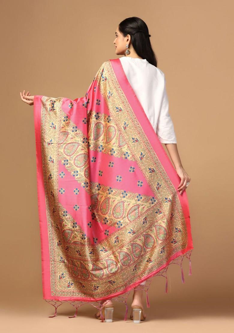 Ethnic Motifs Printed Assam Silk Dupatta