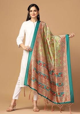Ethnic Motifs Printed Assam Silk Dupatta