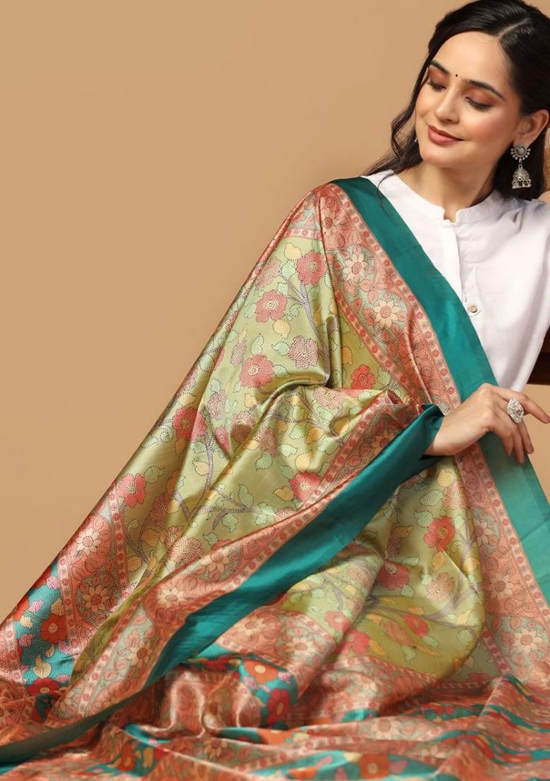 Ethnic Motifs Printed Assam Silk Dupatta