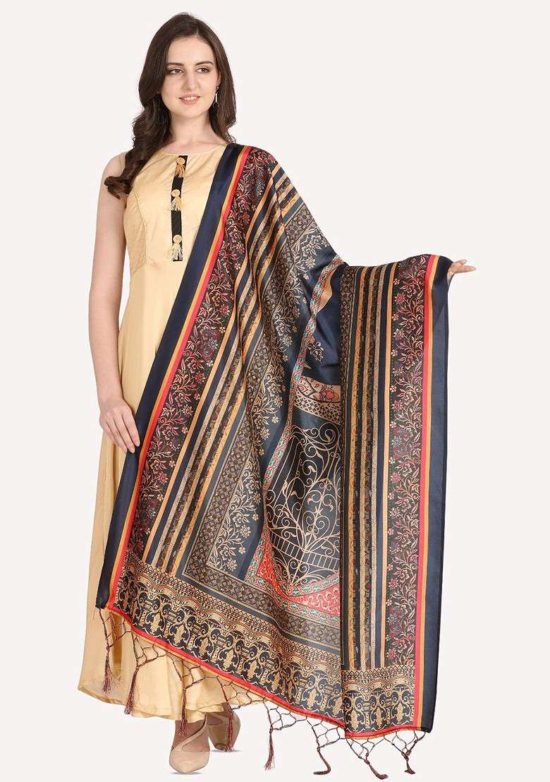 Ethnic Motifs Printed Assam Silk Dupatta - Indya