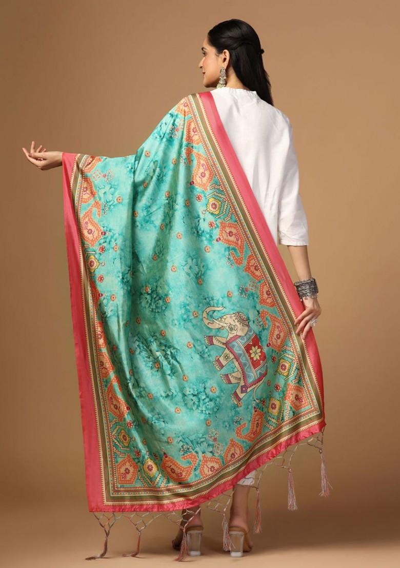 Ethnic Motifs Digital Printed Assam Silk Dupatta