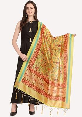 Ethnic Motifs Digital Printed Assam Silk Dupatta