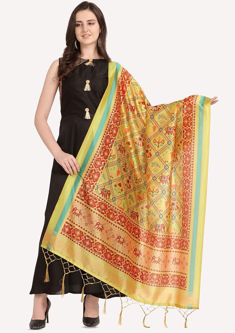 Ethnic Motifs Digital Printed Assam Silk Dupatta