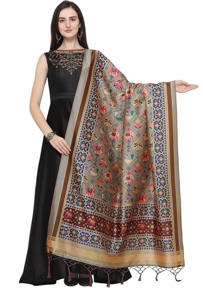 Ethnic Motifs Digital Printed Assam Silk Dupatta