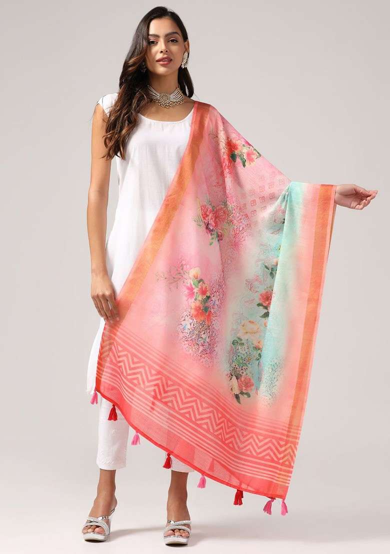 Floral Printed Dupatta - Indya