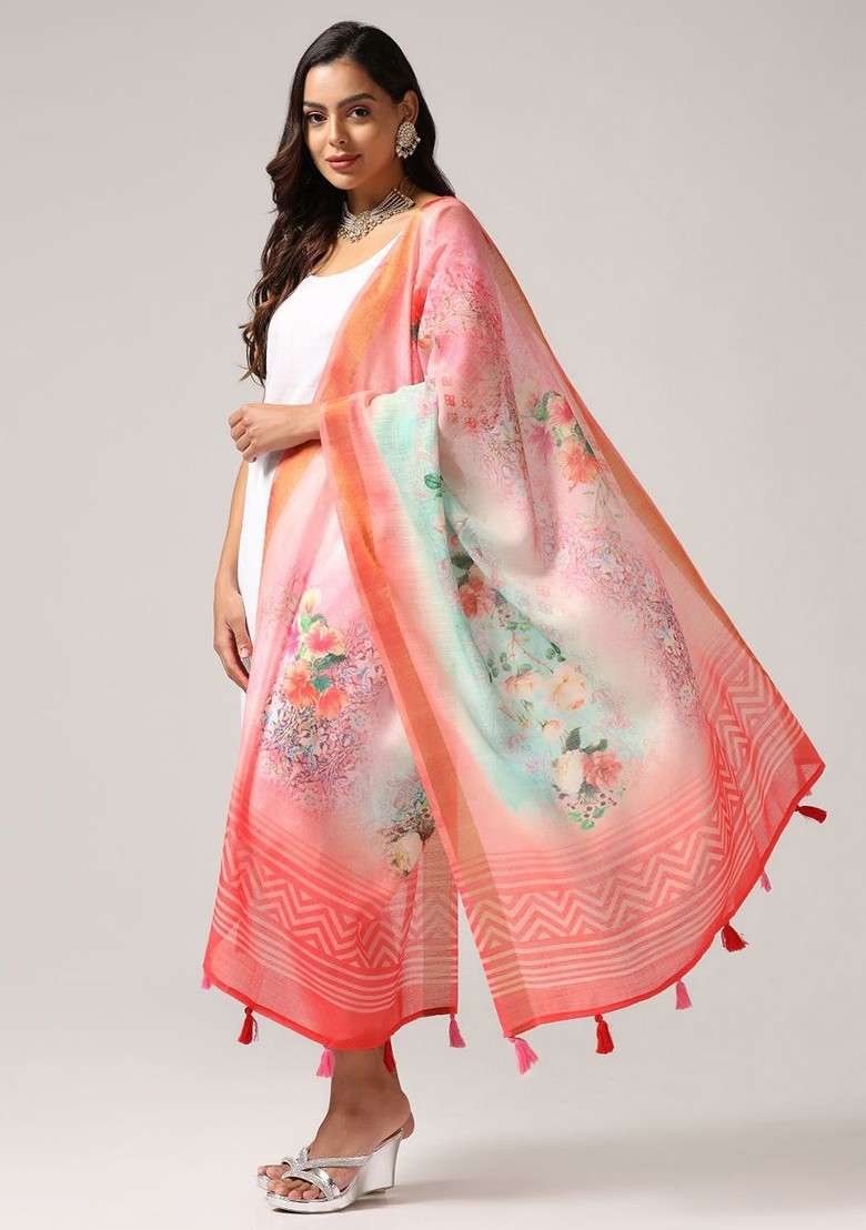 Floral Printed Dupatta - Indya