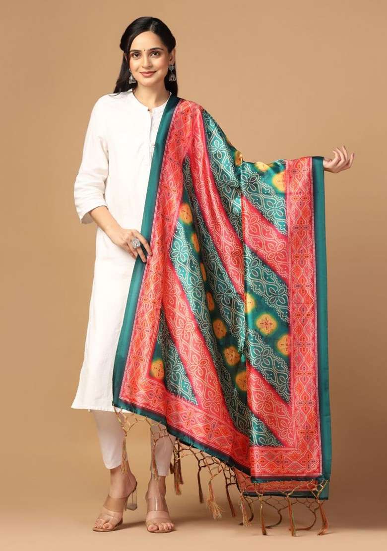 Ethnic Motifs Printed Assam Silk Dupatta - Indya