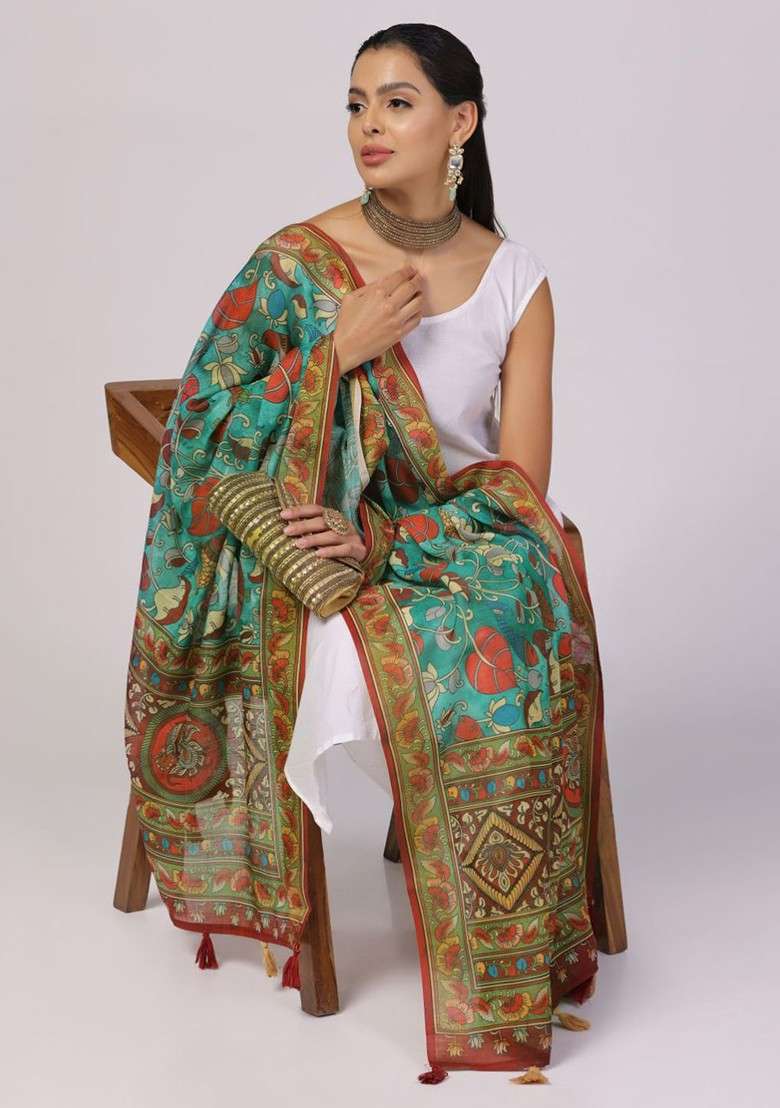 Ethnic Motifs Digital Printed Dupatta - Indya