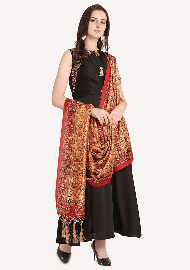 Ethnic Motifs Printed Assam Silk Tasselled Dupatta