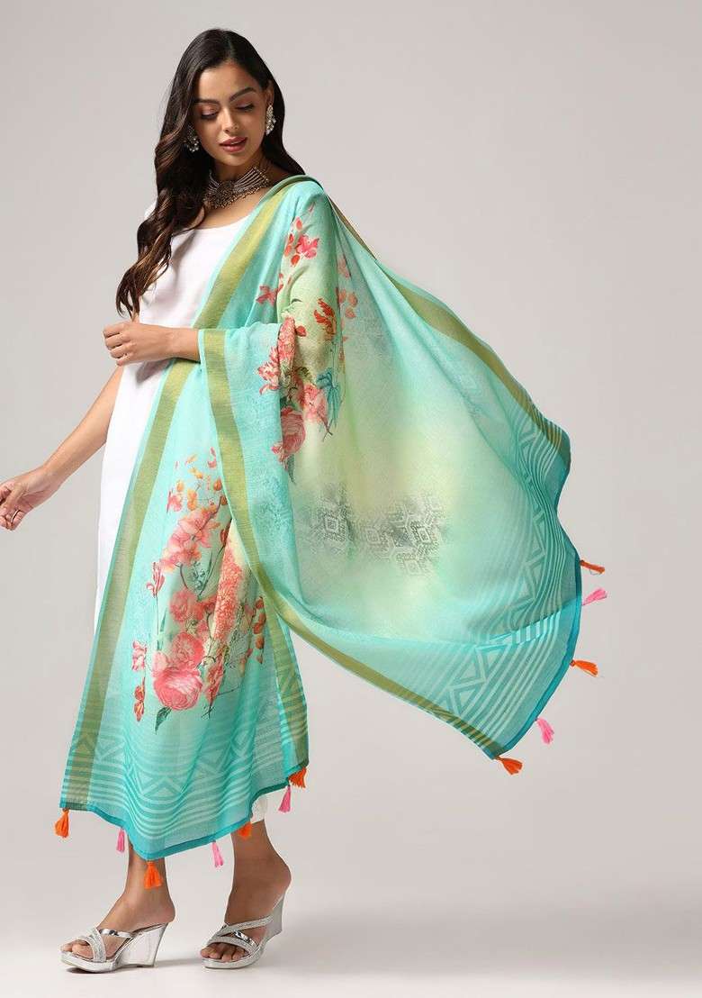 Floral Printed Dupatta - Indya