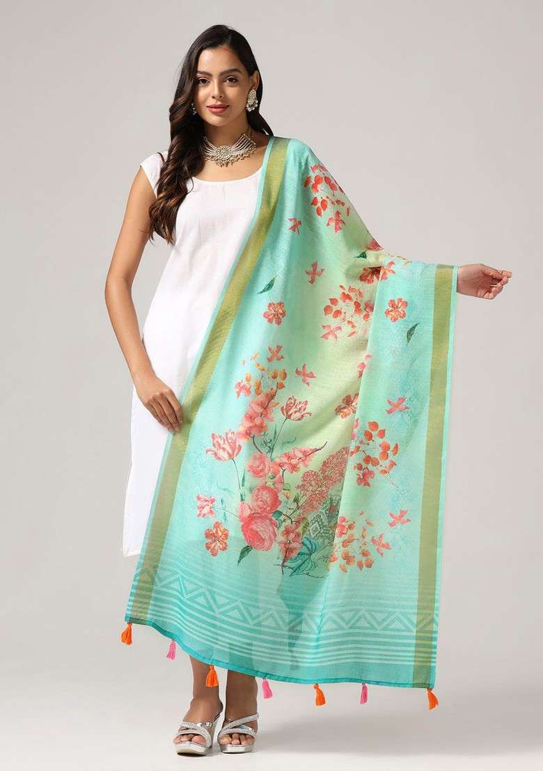 Floral Printed Dupatta - Indya