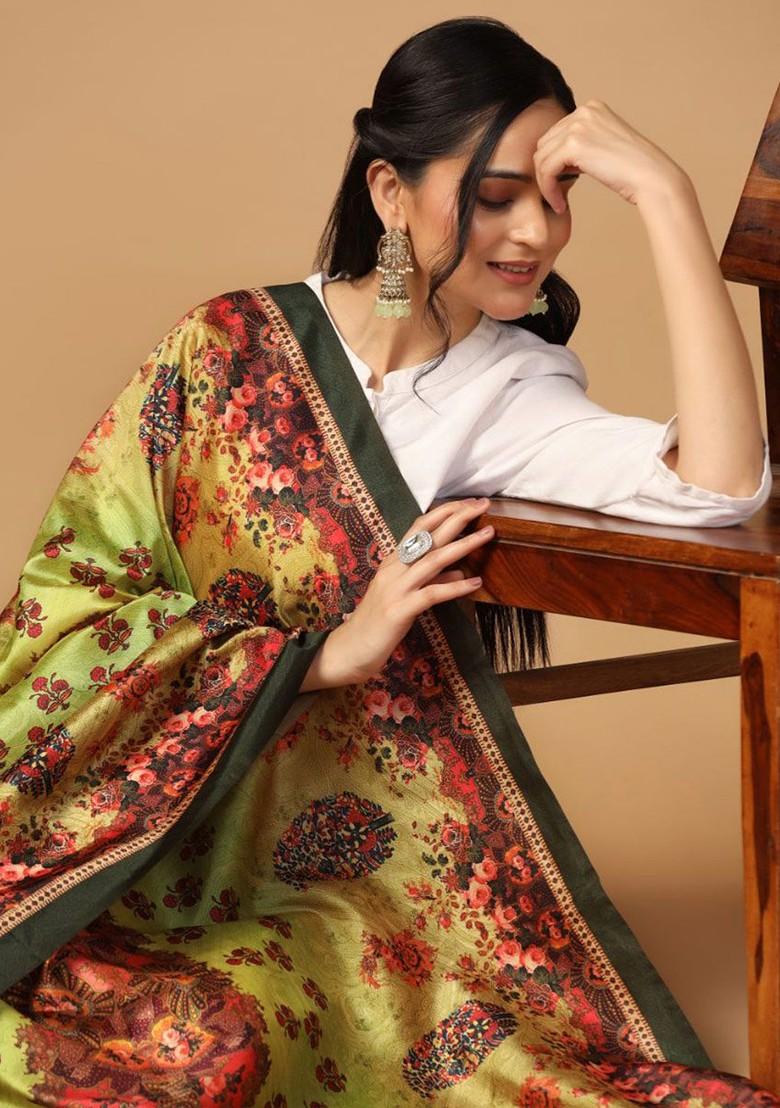 Printed Assam Silk Dupatta