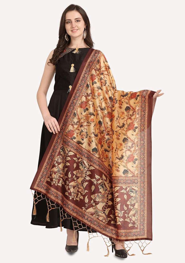 Ethnic Motifs Printed Assam Silk Dupatta - Indya