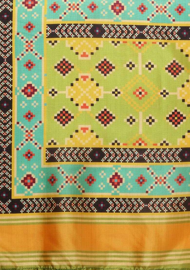 Ethnic Motifs Digital Printed Assam Silk Dupatta - Indya