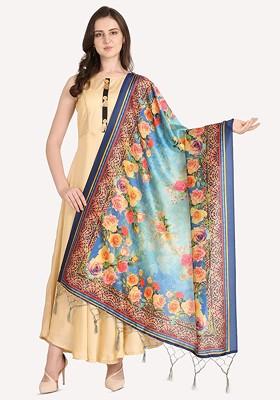 Floral Digital Printed Assam Silk Dupatta