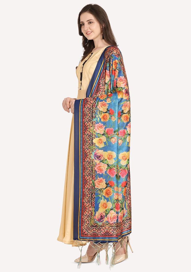 Floral Digital Printed Assam Silk Dupatta