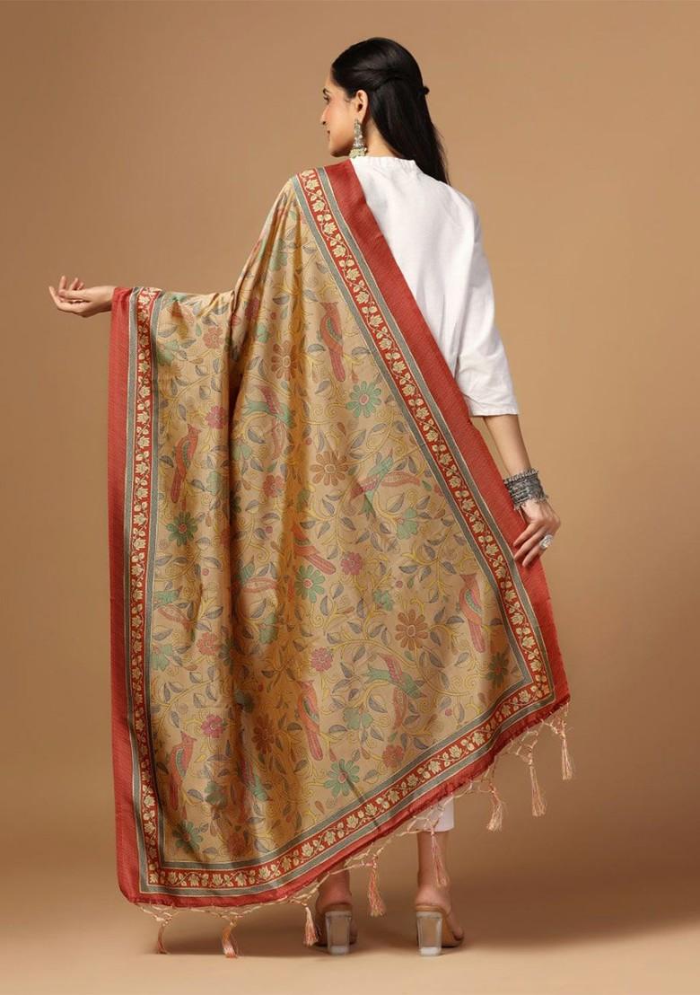 Ethnic Motifs Digital Printed Assam Silk Dupatta