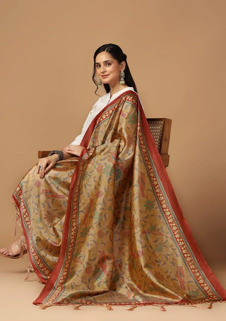 Ethnic Motifs Digital Printed Assam Silk Dupatta