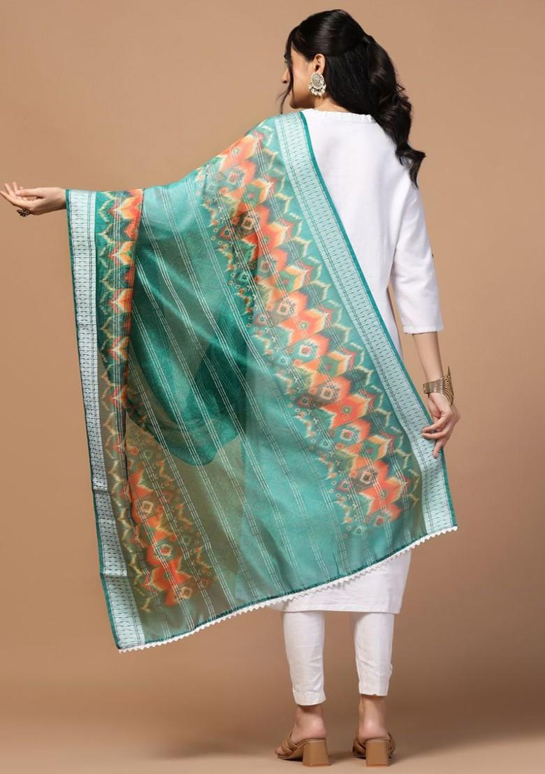Ethnic Motifs Printed Organza Silk Dupatta