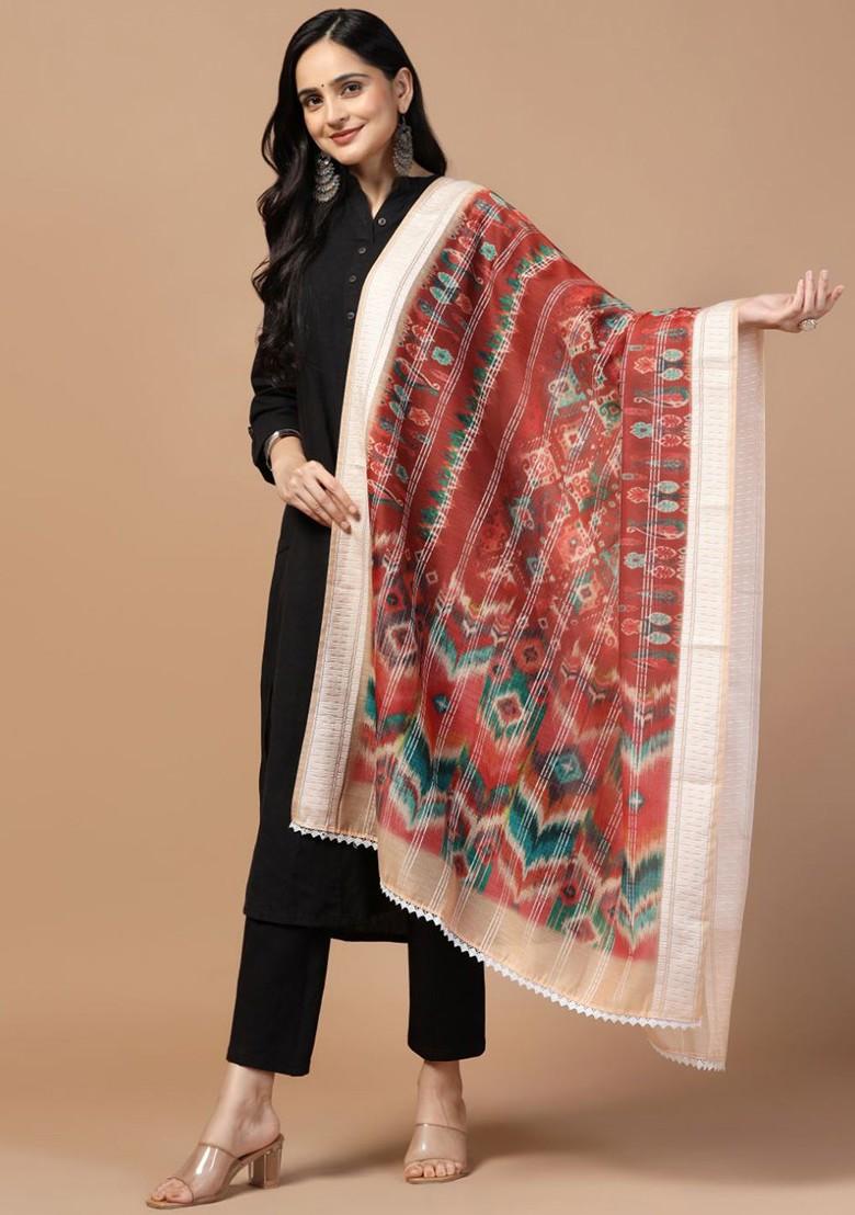 Ethnic Motifs Printed Cotton Chanderi Dupatta