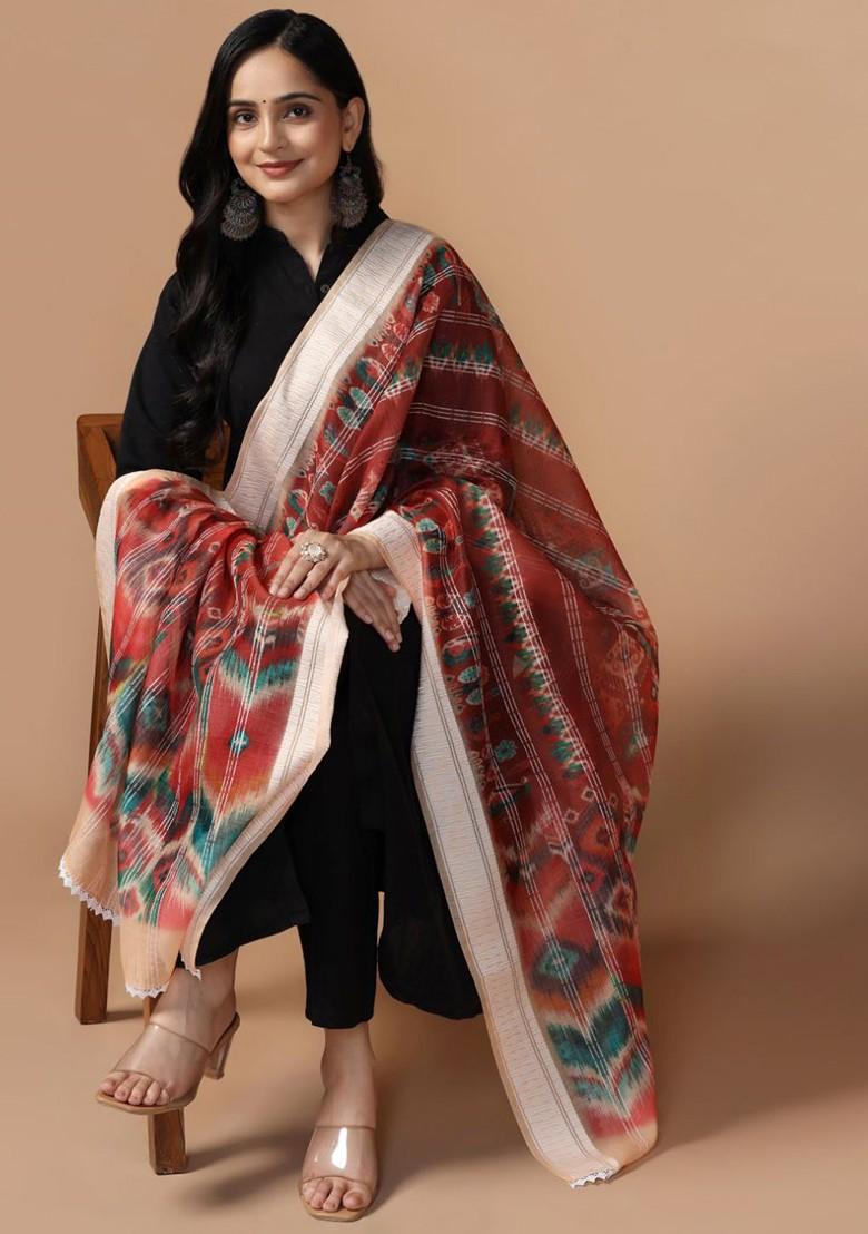 Ethnic Motifs Printed Cotton Chanderi Dupatta