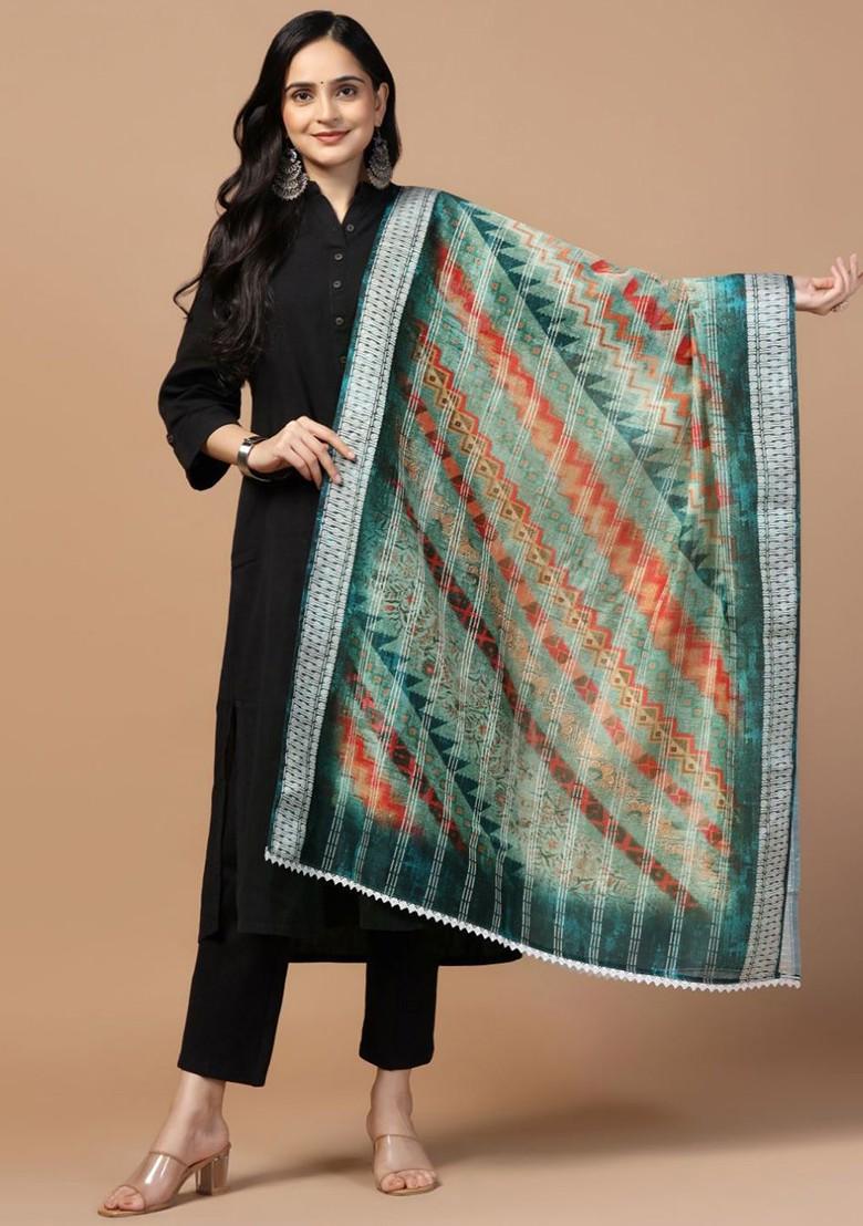 Ethnic Motifs Printed Cotton Chanderi Dupatta