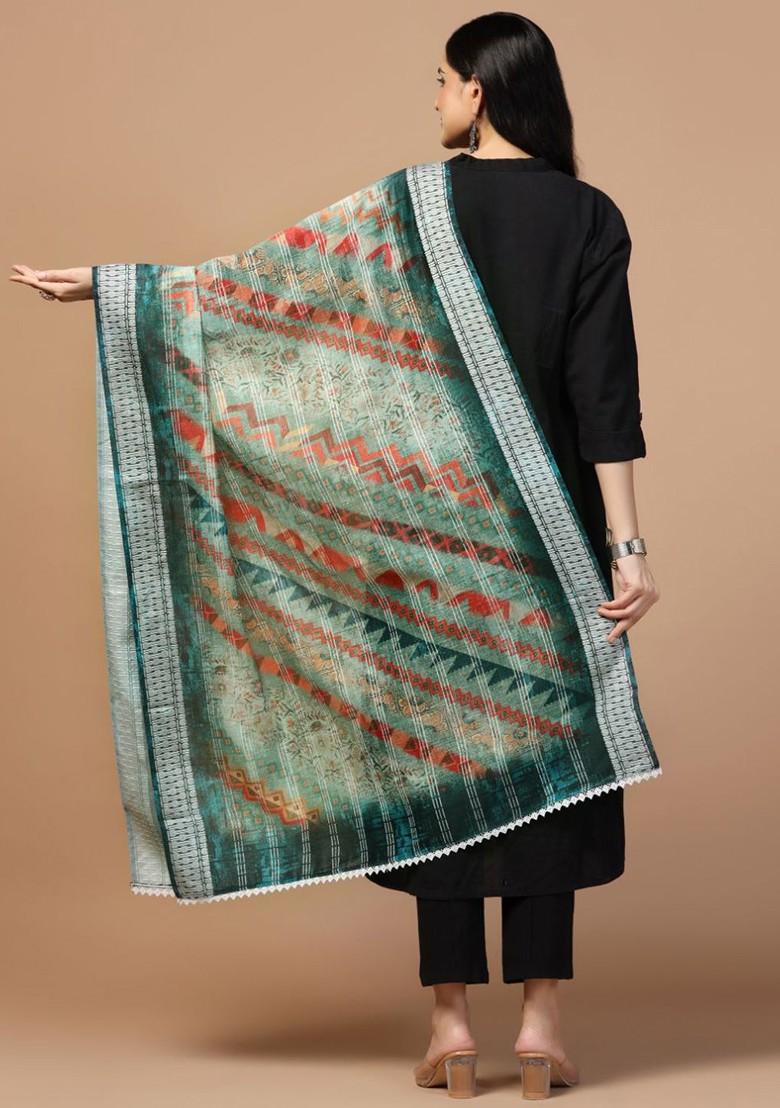Ethnic Motifs Printed Cotton Chanderi Dupatta