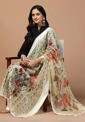 Floral Printed Organza Dupatta