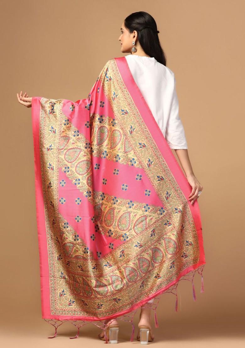 Ethnic Motifs Printed Silk Dupatta