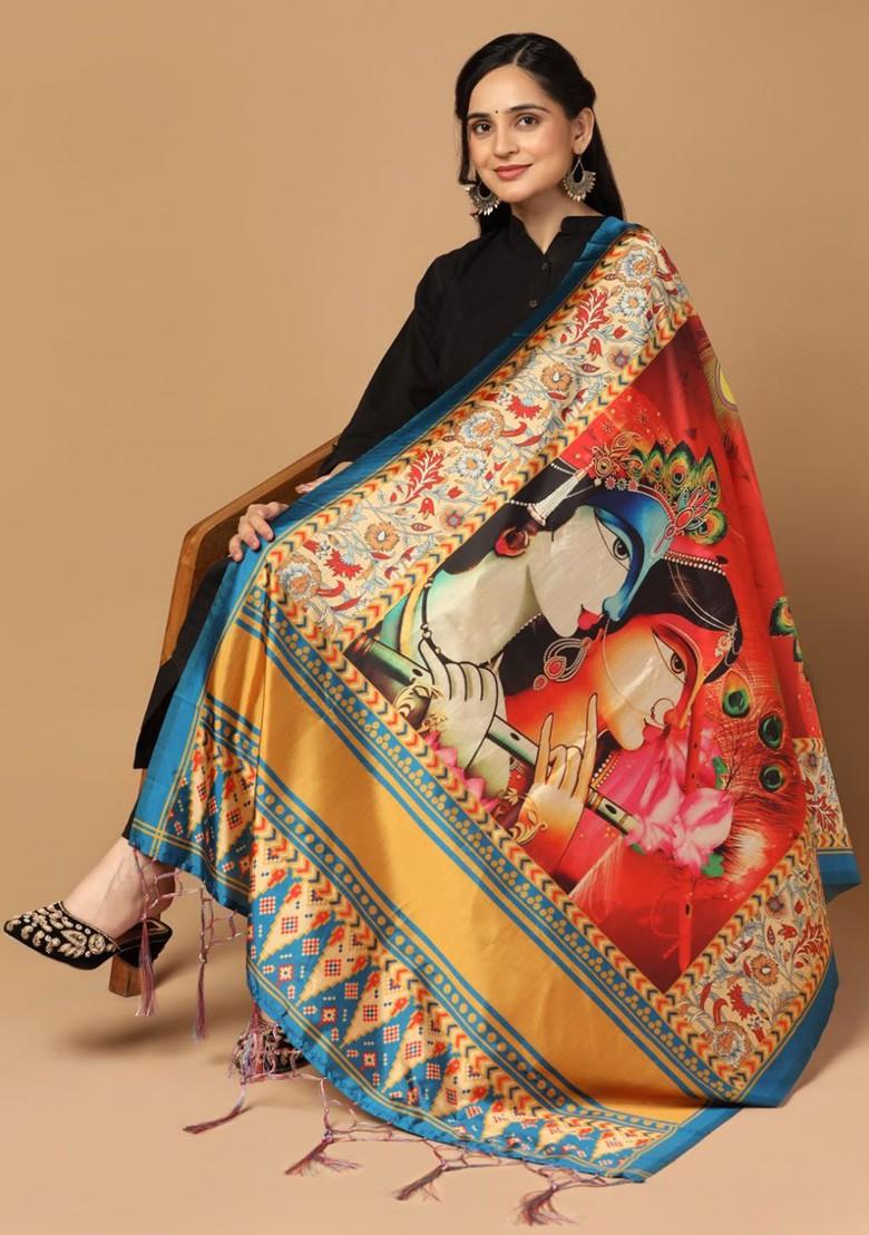 Ethnic Motifs Printed Silk Dupatta