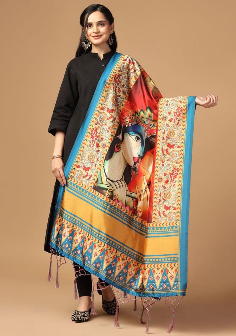 Ethnic Motifs Printed Silk Dupatta