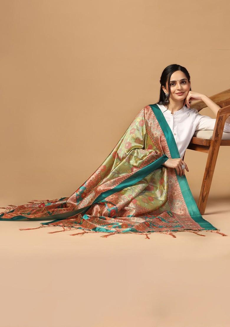 Ethnic Motifs Printed Silk Dupatta