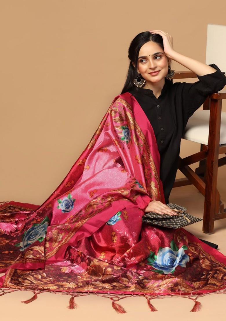 Ethnic Motifs Printed Silk Dupatta
