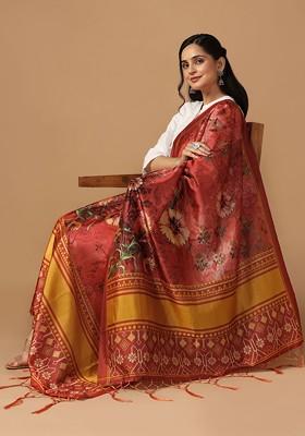 Ethnic Motifs Printed Silk Dupatta