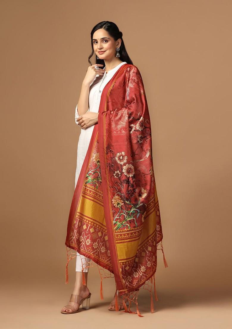 Ethnic Motifs Printed Silk Dupatta