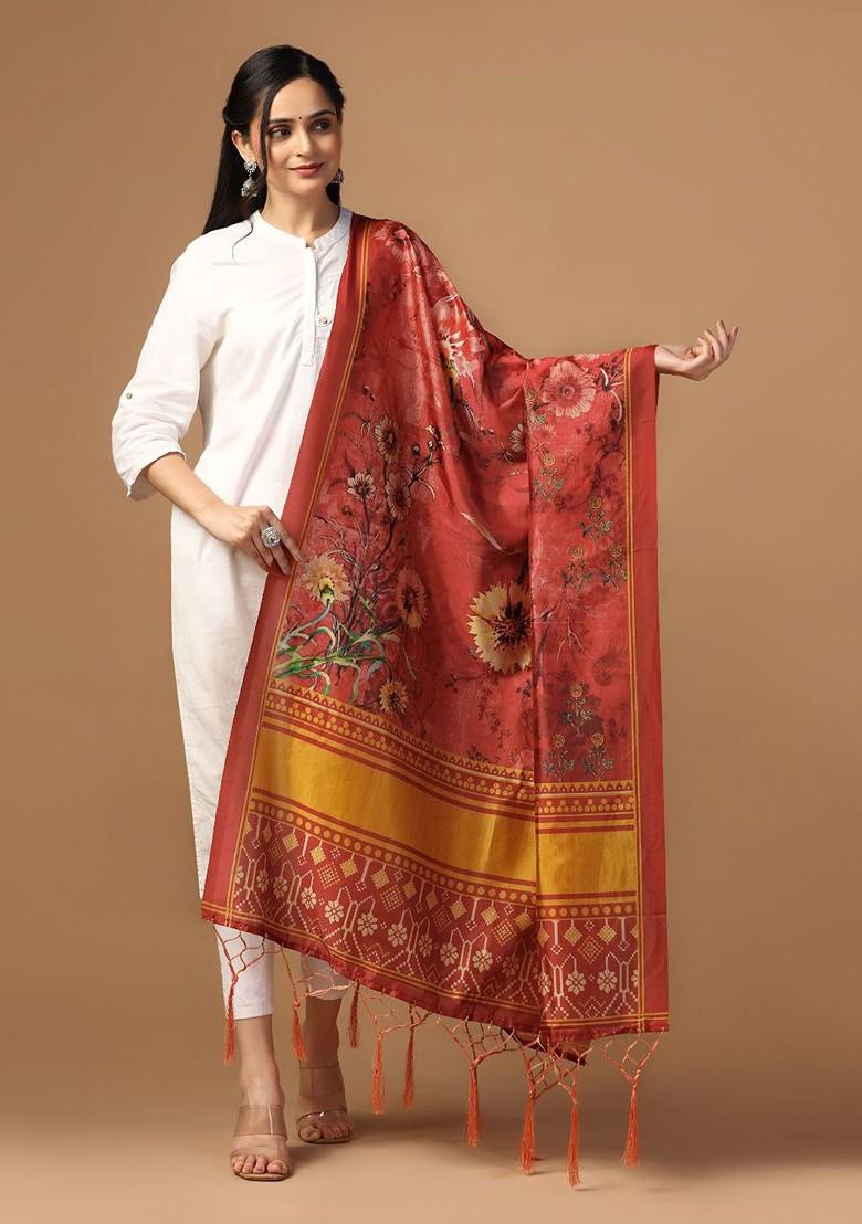 Ethnic Motifs Printed Silk Dupatta