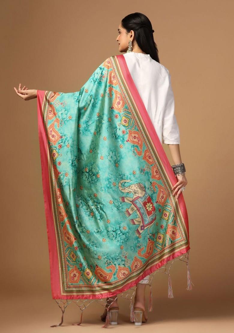 Ethnic Motifs Printed Silk Dupatta