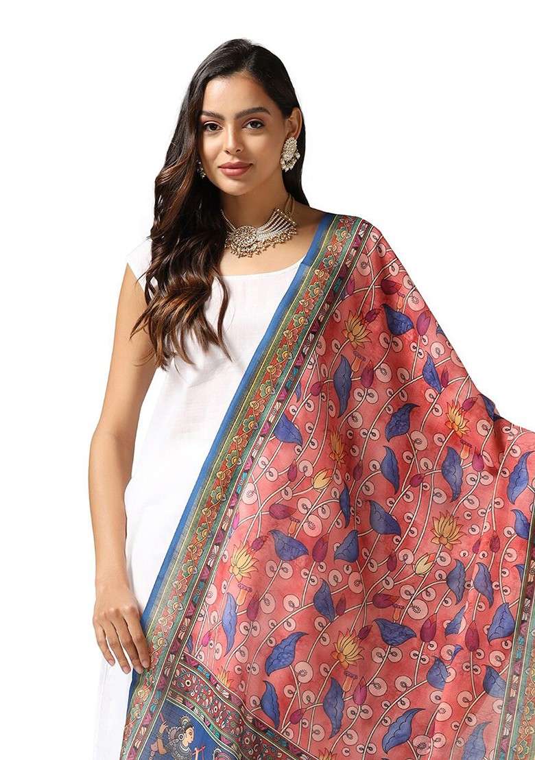 Kalamkari Printed Dupatta - Indya