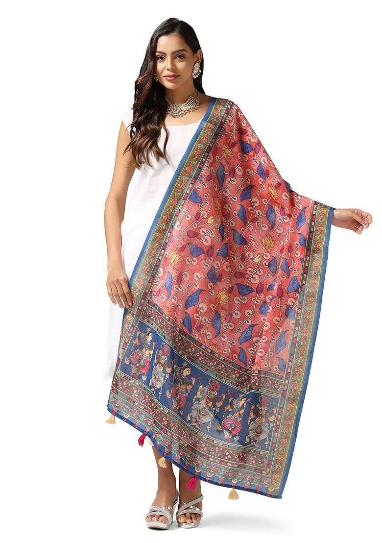 Kalamkari Printed Dupatta - Indya