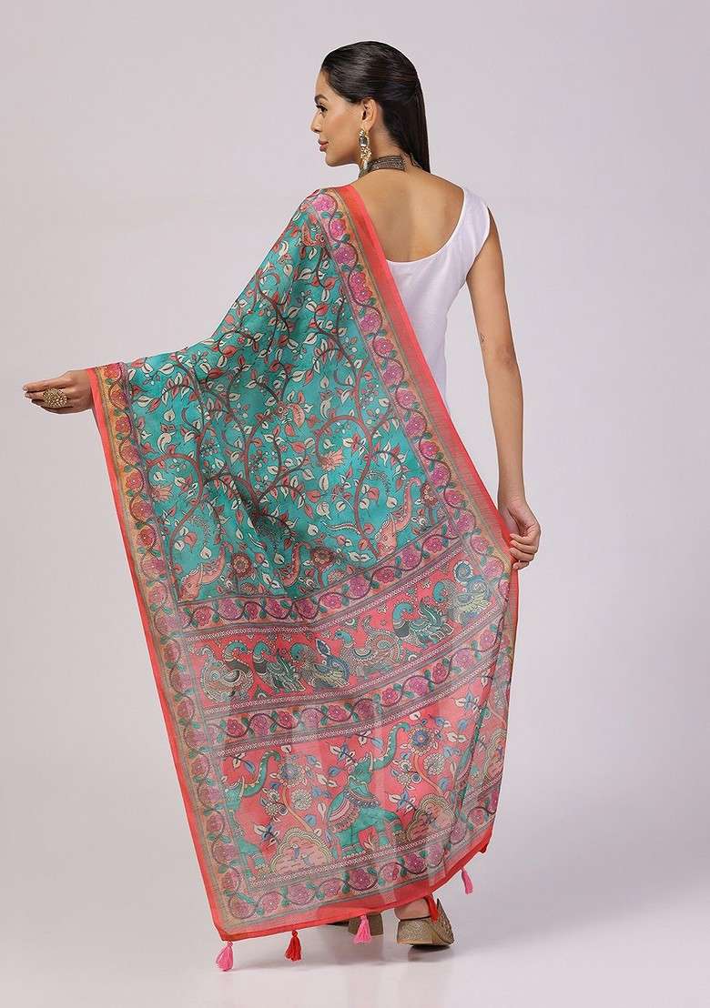 Kalamkari Printed Dupatta - Indya
