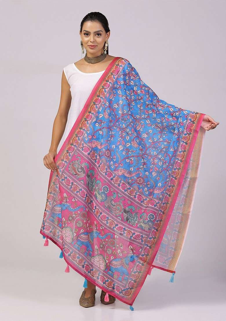 Kalamkari Printed Dupatta - Indya