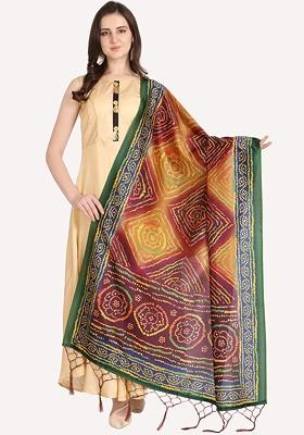 Green And Blue Printed Dupatta