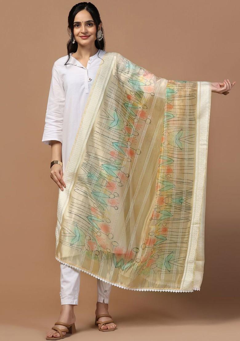 Ethnic Motifs Printed Organza Dupatta