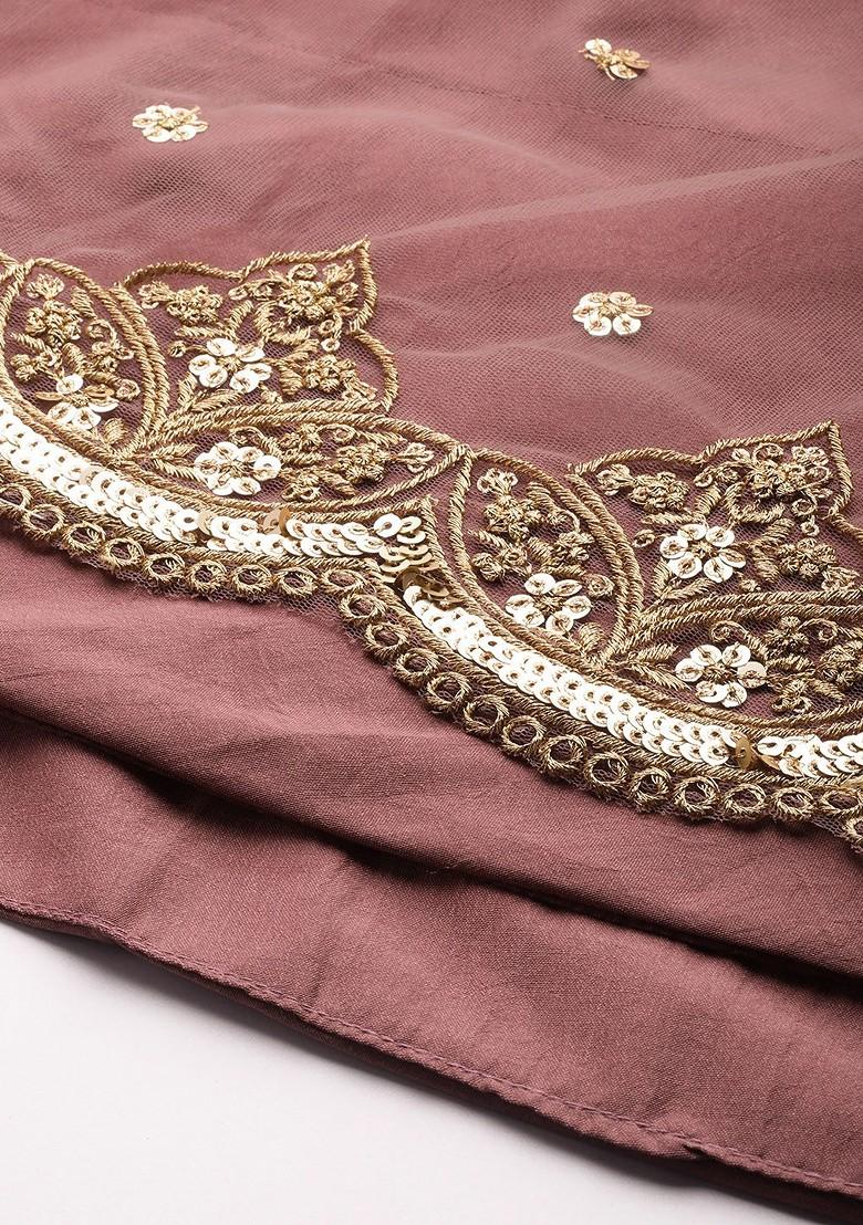 Pink Sequinned Blended Lehenga Choli